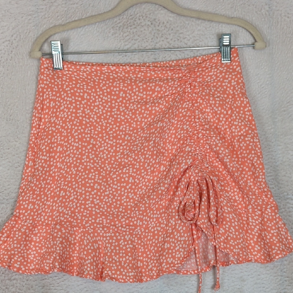 💜5 for $15💜Kirious Peach Polka Dot Mini Skirt Size XS